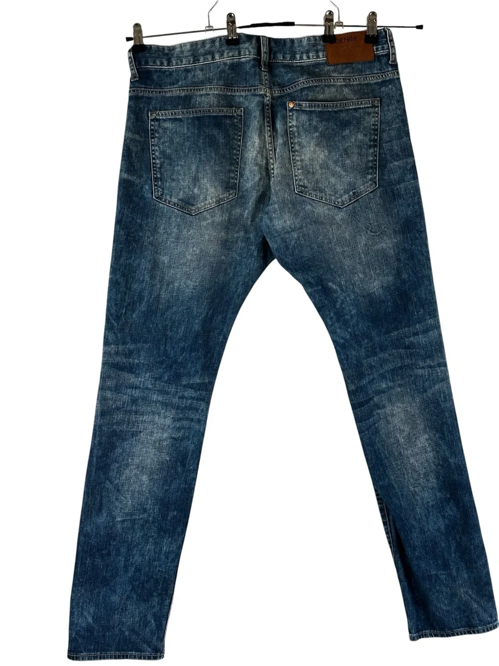 &Denim Slim Low Waist Jeans Men’s Size 36x34 Medium Wash Y2K Casual Stretch